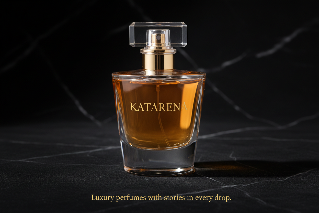 put this text
 Luxury perfumes with stories in every drop